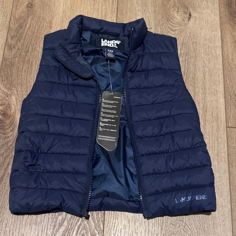 Lands' End Dark Blue Quilted Vest